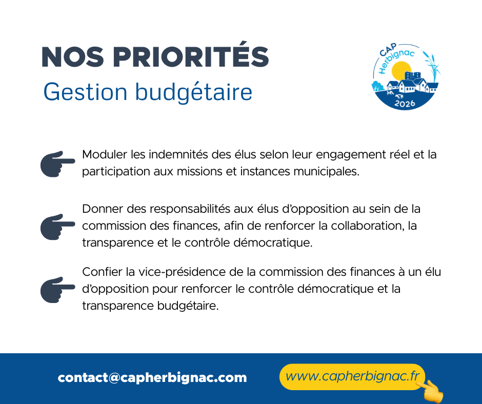 Priorités CAP Herbignac 2026 - Gestion budgétaire